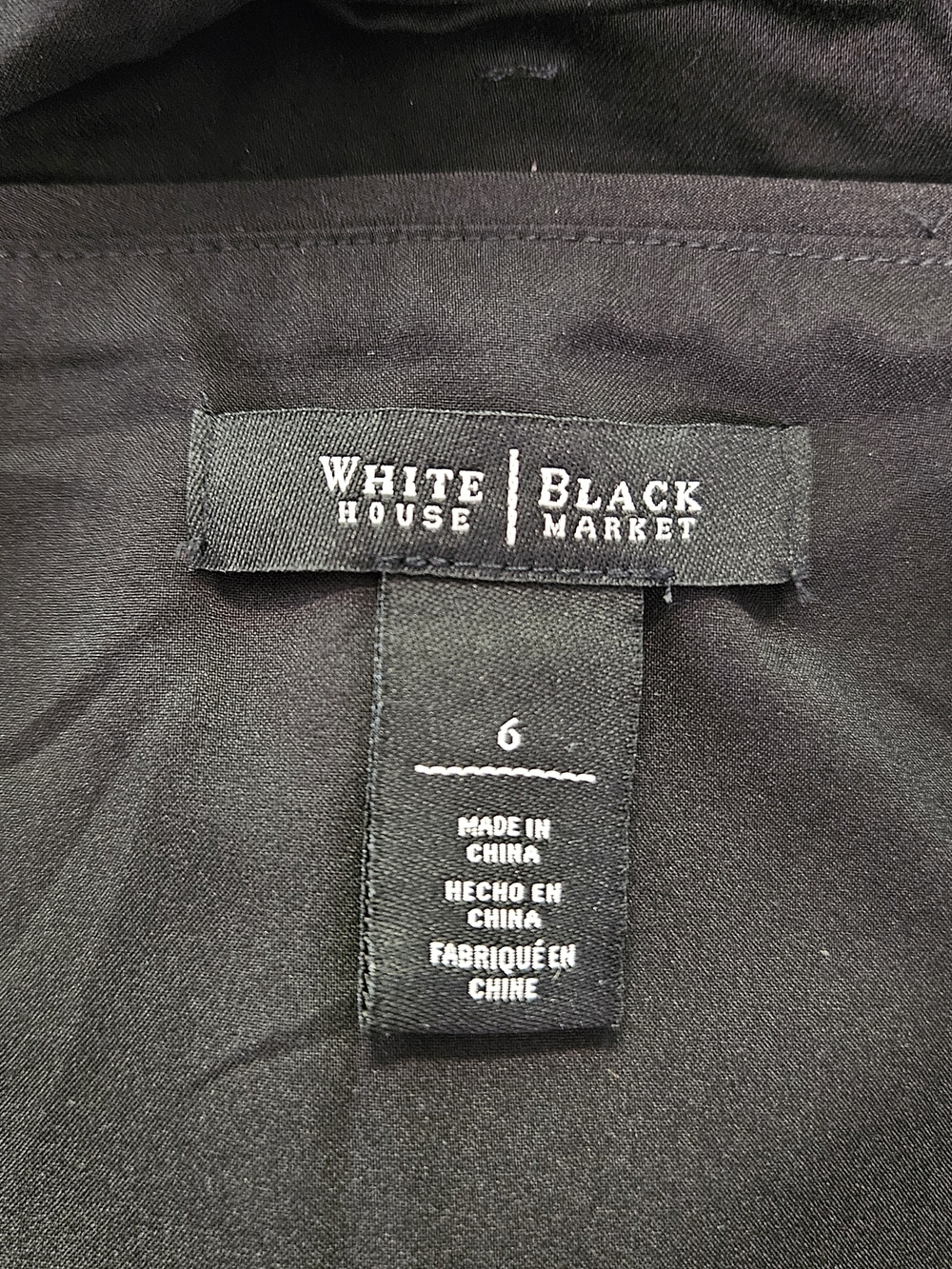 White House Black Market Black Pencil Skirt with White Embroidery - Picture 2 of 8